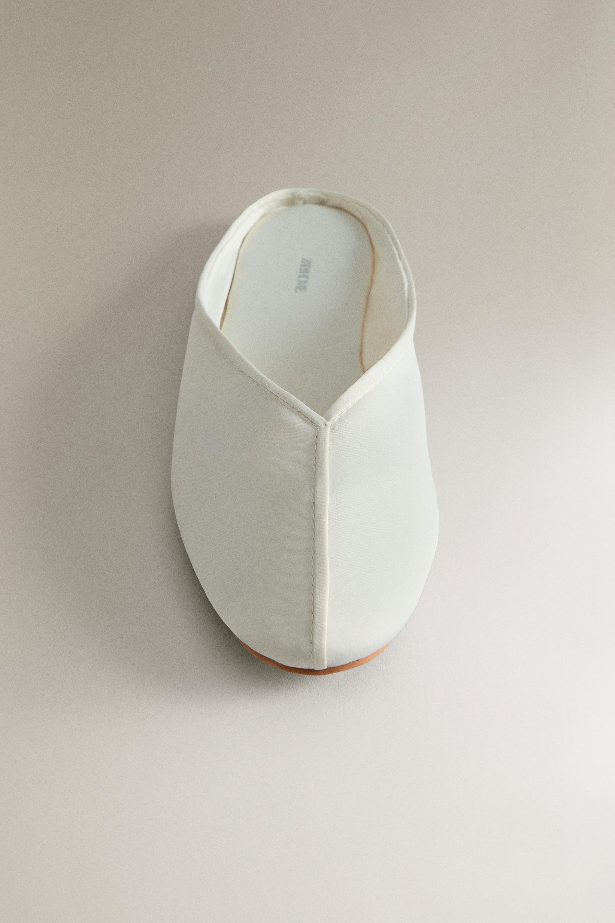 SATEEN MULES WITH PIPING